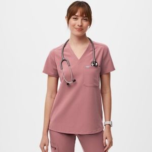 Figs - Catarina One-Pocket Scrub Top Mauve
